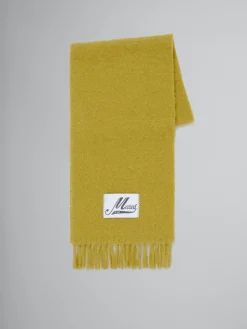 Other Accessories | Scarves>Marni Yellow Brushed Alpaca Scarf With Fringes GRASS
