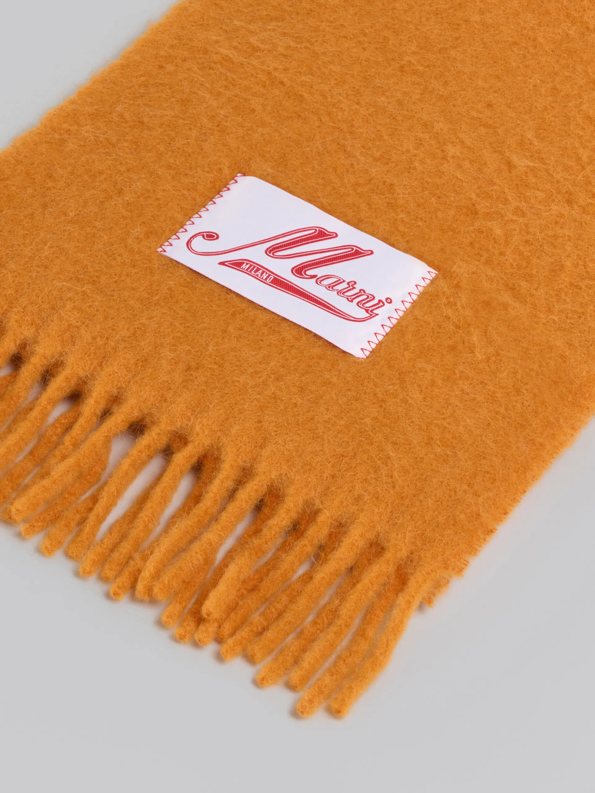 Other Accessories | Scarves>Marni Yellow Brushed Alpaca Scarf With Fringes ARABESQUE/ARABESQUE
