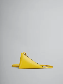 Crossbody Bags>Marni Yellow Leather Prisma Triangle Crossbody Bag LIME