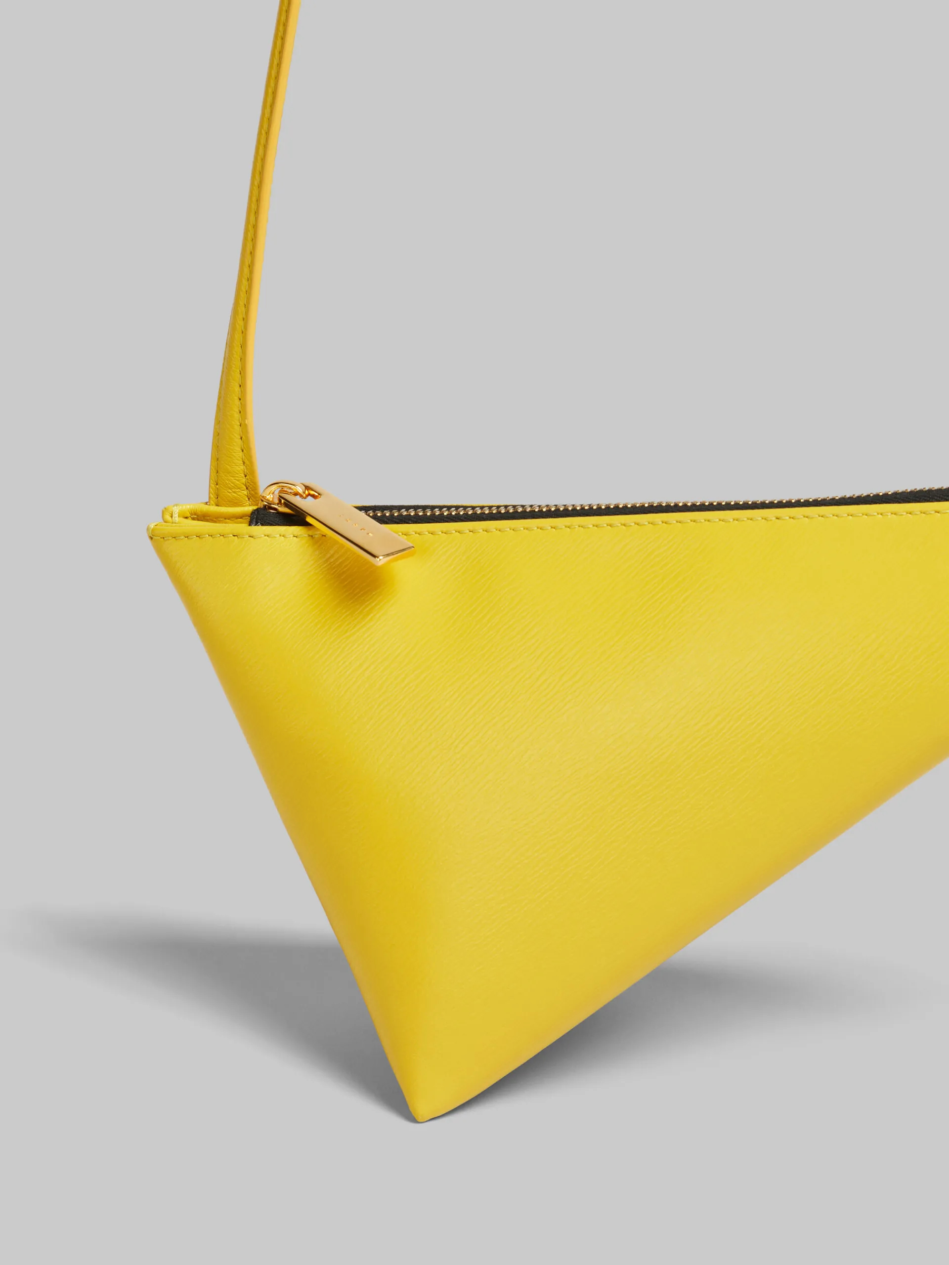 Crossbody Bags>Marni Yellow Leather Prisma Triangle Crossbody Bag LIME