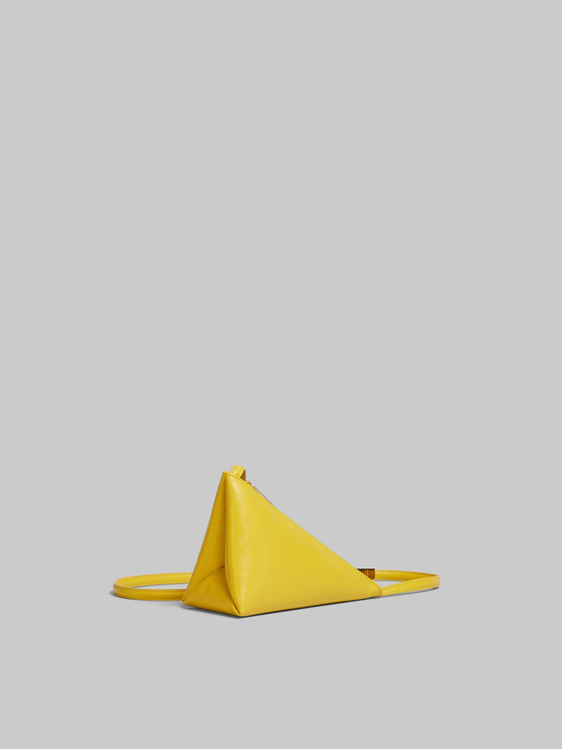 Crossbody Bags>Marni Yellow Leather Prisma Triangle Crossbody Bag LIME