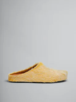 Pablo Sneakers | Fussbett Sabot>Marni Long Hair Calfskin Fussbett Sabot YELLOW