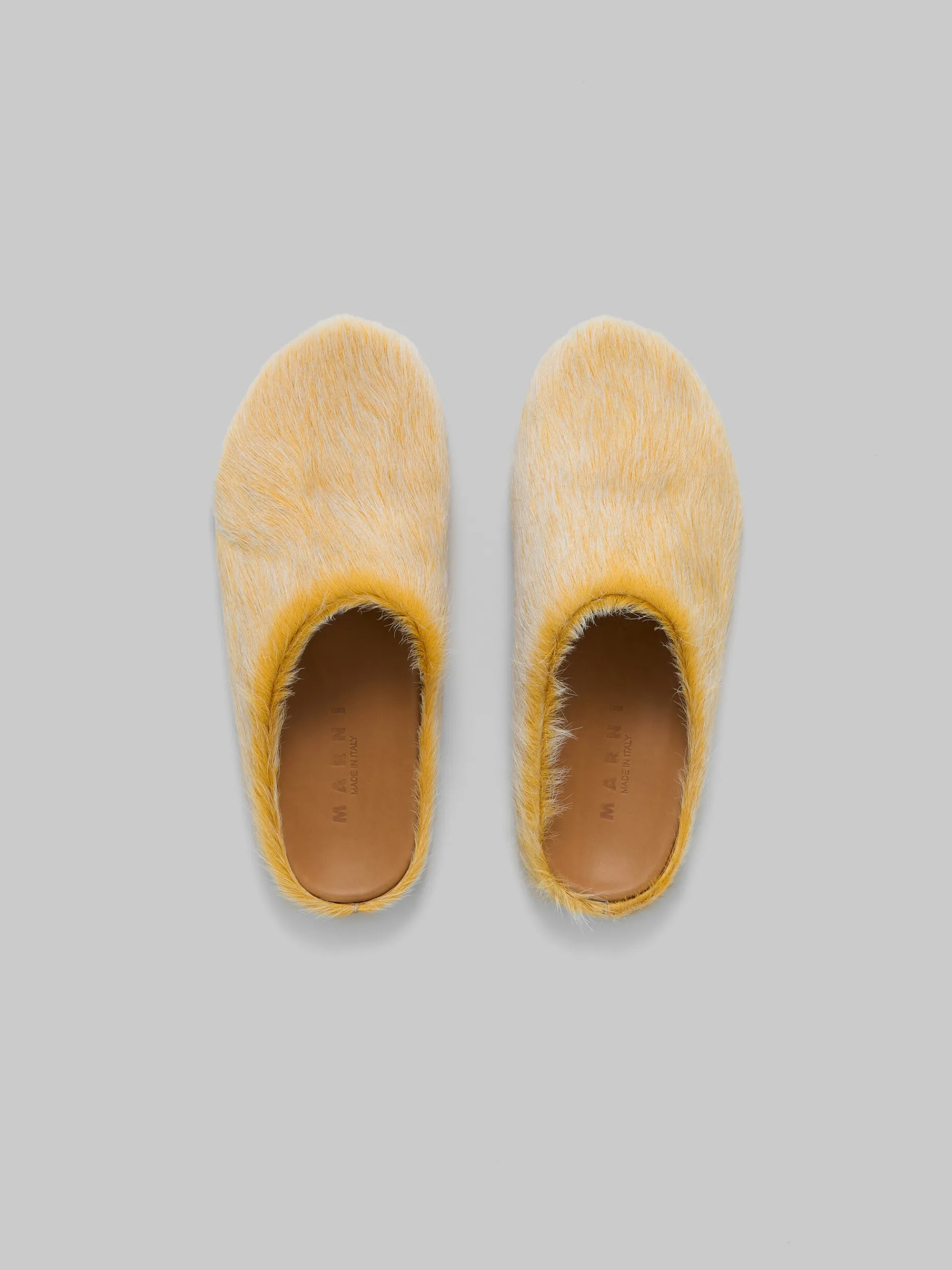 Pablo Sneakers | Fussbett Sabot>Marni Long Hair Calfskin Fussbett Sabot YELLOW