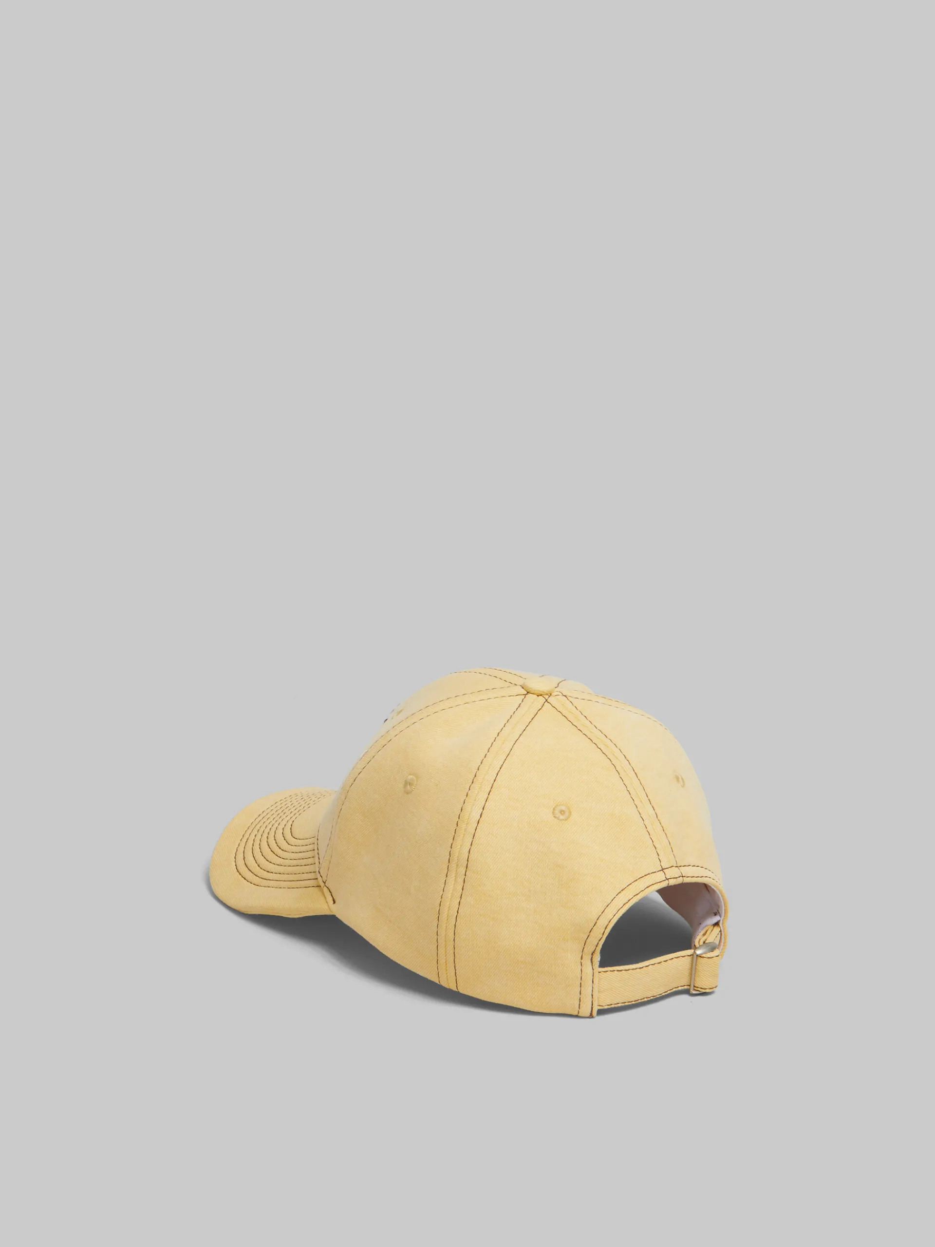 Hats>Marni Yellow Organic Denim Baseball Cap With Mending CITRUS
