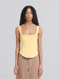Matching Sets | Denim>Marni Yellow Organic Denim Corset Top CITRUS