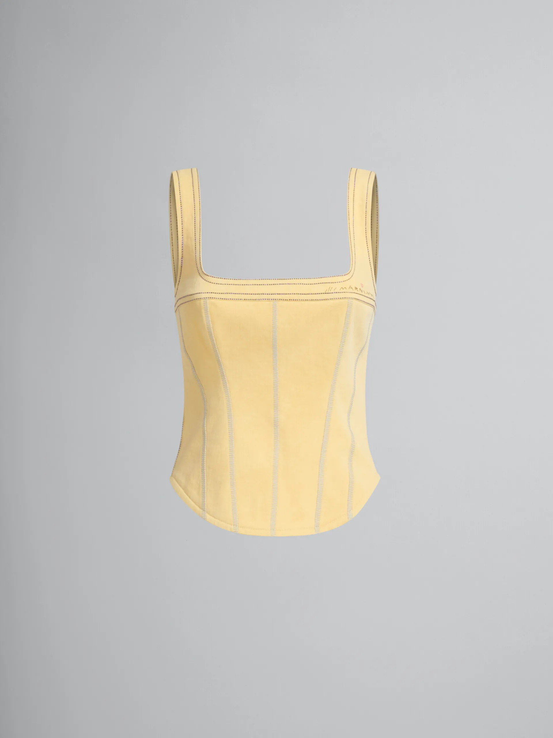 Matching Sets | Denim>Marni Yellow Organic Denim Corset Top CITRUS