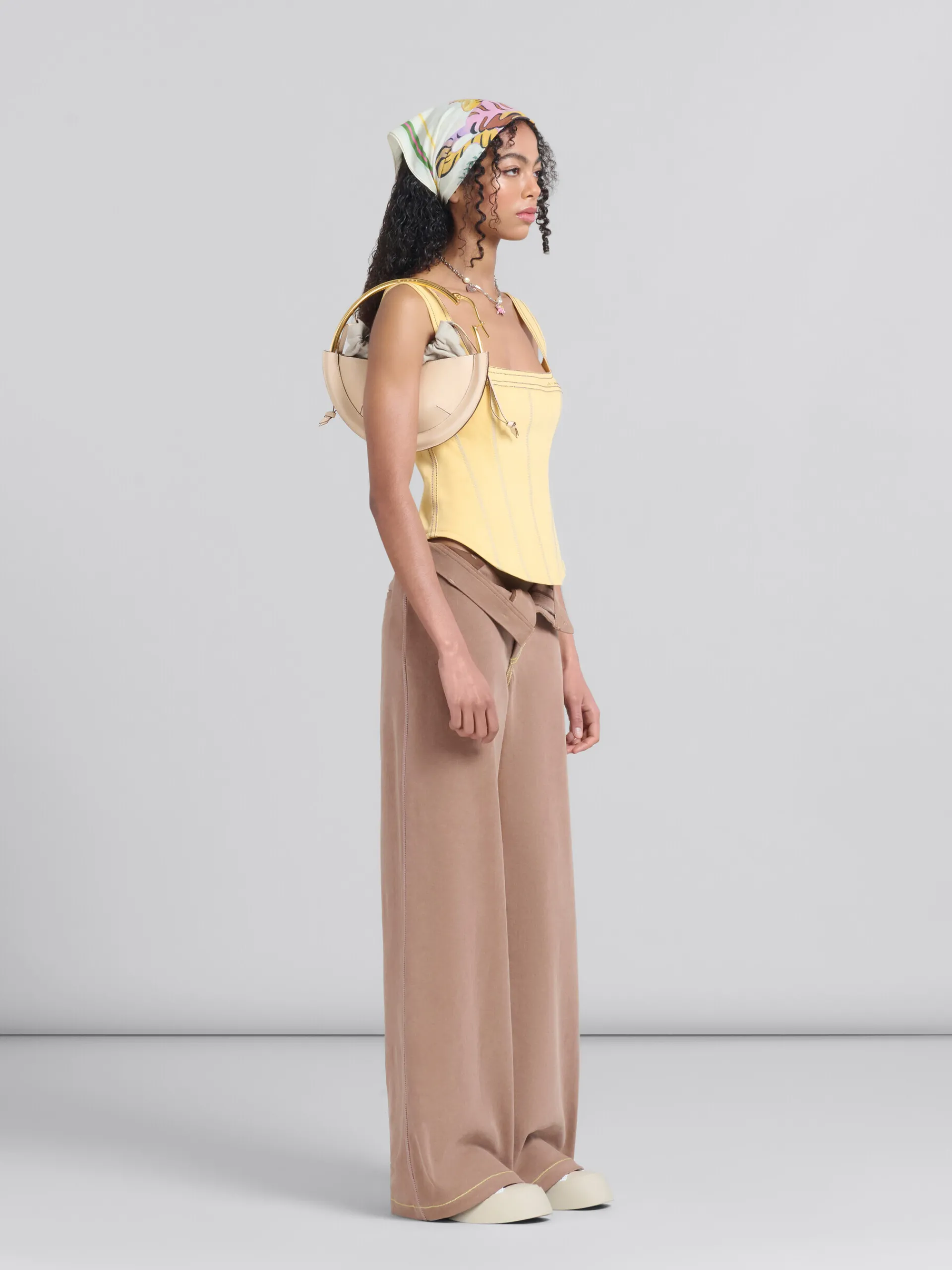 Matching Sets | Denim>Marni Yellow Organic Denim Corset Top CITRUS