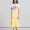 Matching Sets | Denim>Marni Yellow Organic Denim Mermaid Skirt With Contrast Stitching CITRUS