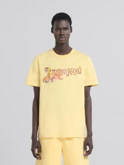 Tops & T-Shirts>Marni Yellow Organic Jersey Regular-fit T-shirt With Print CITRUS