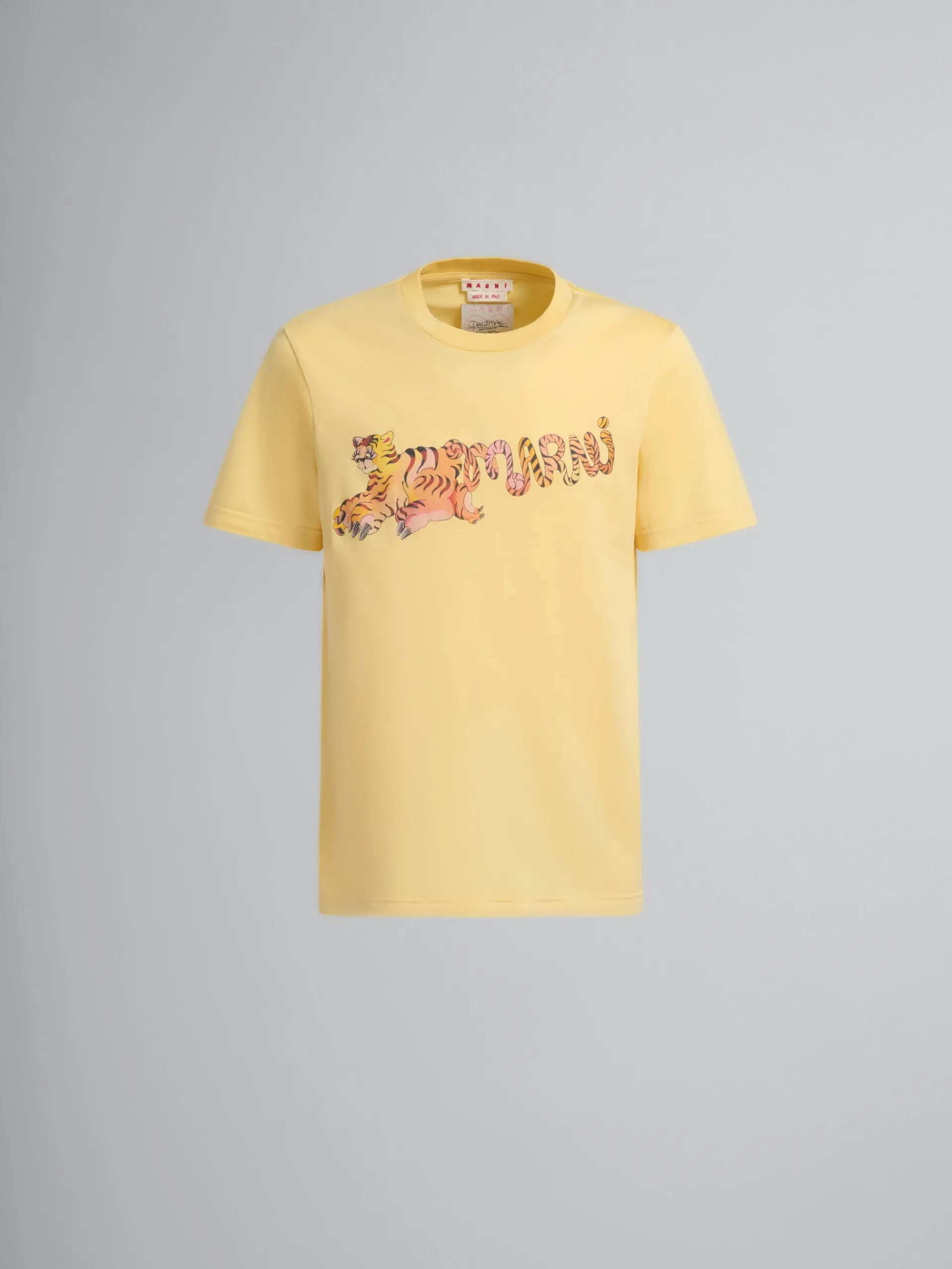 Tops & T-Shirts>Marni Yellow Organic Jersey Regular-fit T-shirt With Print CITRUS