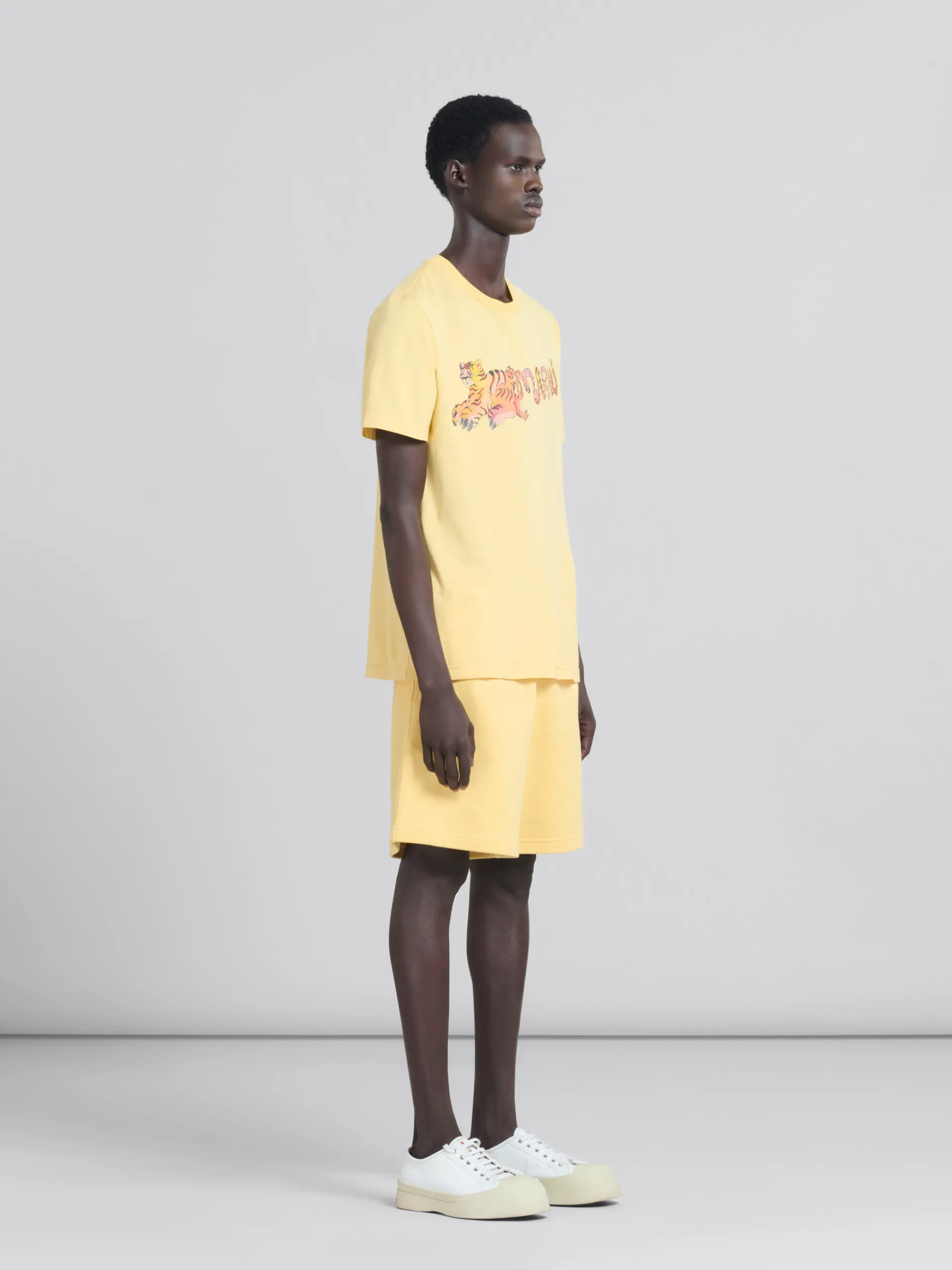 Pants>Marni Yellow Organic Jersey Sweat Shorts With Mending CITRUS
